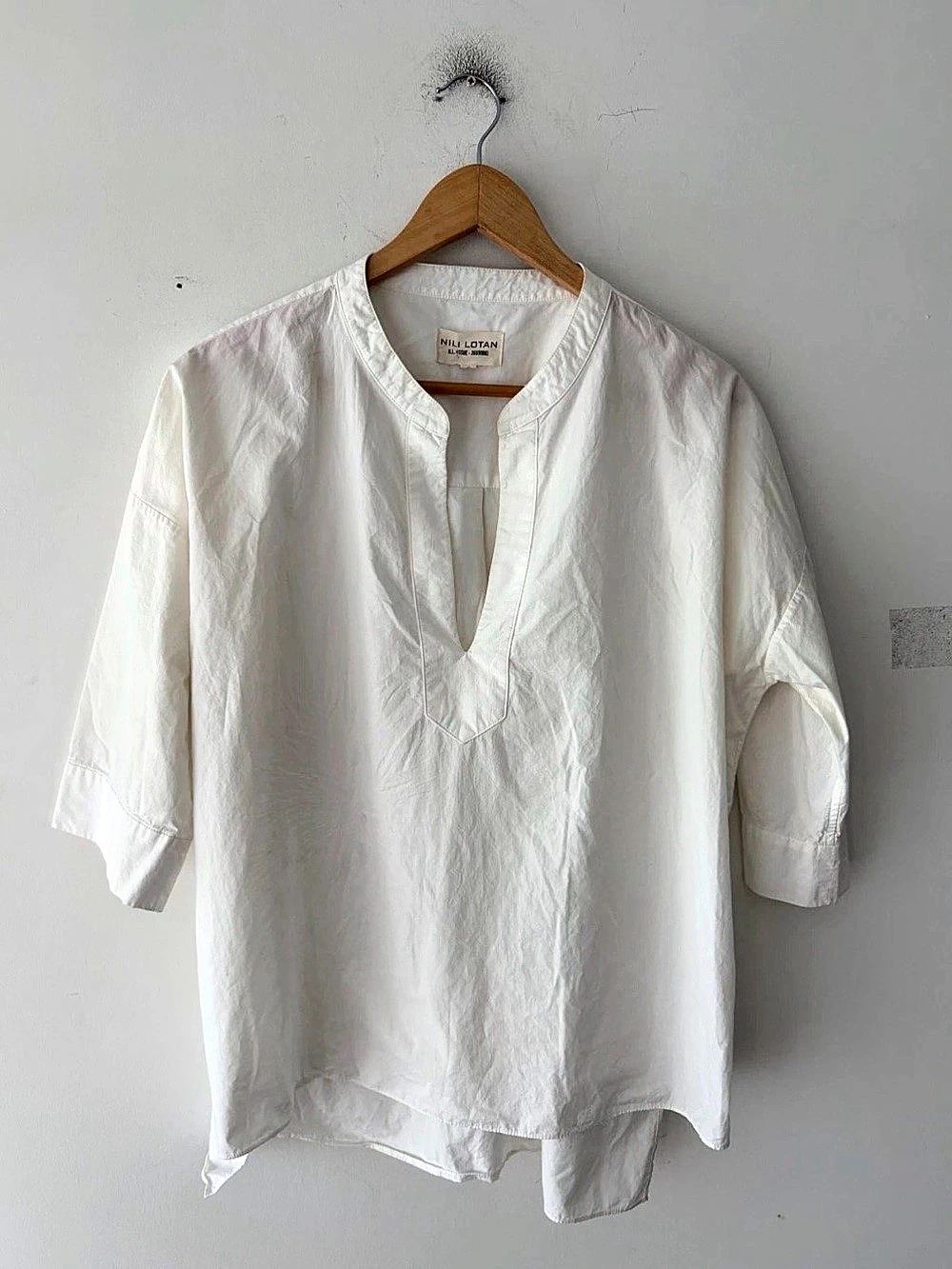 Nili Lotan 3/4 Sleeve Cotton Top Size S